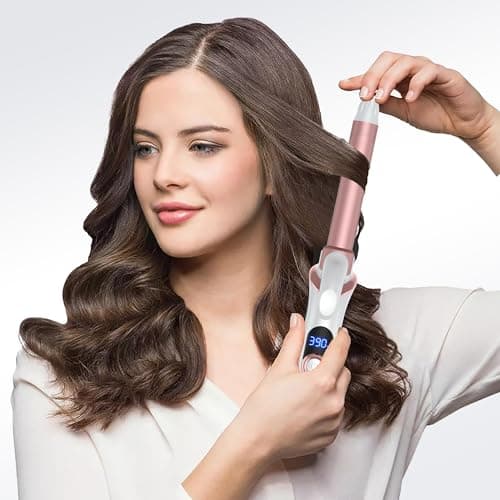 Mini Curling Iron, Ukliss Travel Friendly Double Voltage Curling Iron Wand for Short Hair, Ceramic Curling Wand for Versatile Styling, Portable and 60 Mins Auto-Off, 5 Heat Settings, White 3/4 inch 5