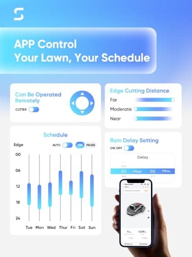 Sunseeker V3 Wireless Robot Lawn Mower 0.15 Acre/ 6,400 Sq. Ft, One-Click Mowing Automatic Lawn Mower, Vision AI Smart Obstacle Avoidance, 42% Slopes, Low Noise, Multi-Zone Navigation, App Control 7