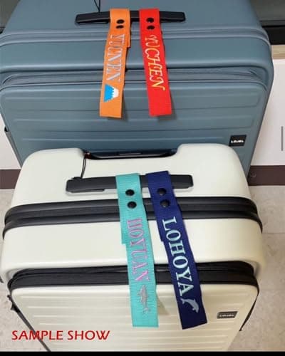 Personalized Luggage Tags, Customized Name ID Suitcase Tag Labels for Travel Suitcase, Personalized Embroidery Baggage Tags to Quickly Spot Suitcases,Travel Bag,Hiking Bag (Polyester) 6