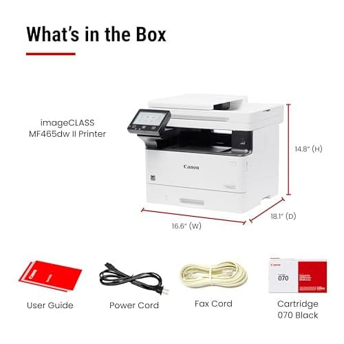 Canon imageCLASS MF465dw II - Wireless Duplex Laser Printer with Print, Copy, Scan, Fax, Expandable Paper Capacity and 3 Year Limited Warranty, 42 PPM 8