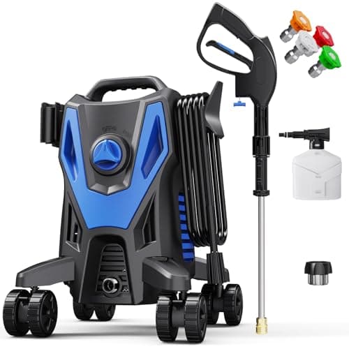 Electric Pressure Washer 4500 PSI 3.0 GPM High Power Washer with Anti-Tipping, 35FT Power Cord, Cleaning Machine with Foam Cannon for Cars Fences Driveways Patios Home Cleaning