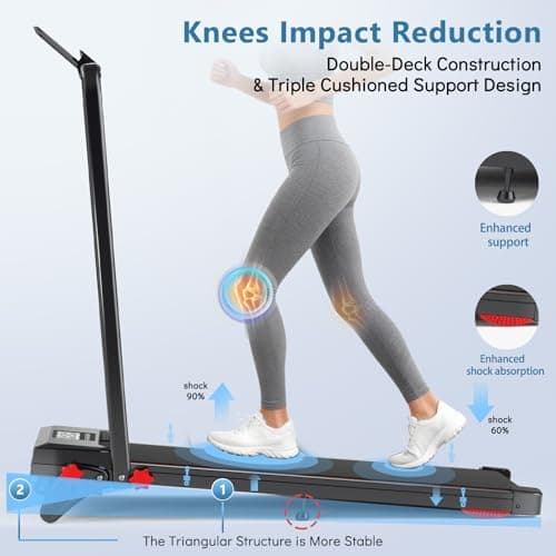 Ecogou Walking Pad with Handle Bar and Incline, 3 in 1 Under Desk Treadmill with Hiking Mode, 2.5HP Low Noise Walking Treadmill Pad with Remote Control,Portable Treadmills for Home Office, Led Display 6