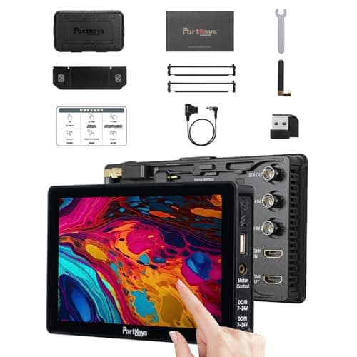 Portkeys BM7 II DS BM7IIDS 7" Cinema Camera Monitor, Dual Screen 2200nit Ultra-Bright Split Screen Video Monitor, 3D LUT 1920 x 1080 IPS Touch Screen HDMI Input & Output for DSLR Cameras