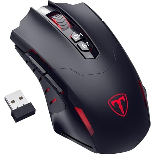 RisoPhy PC400 Wireless Gaming Mouse with 8000 DPI, 2.4G & Bluetooth Dual Mode Connection - Ergonomic Design, 7 Programmable Buttons, RGB backlighting, Precision Sensor for PC and Gaming