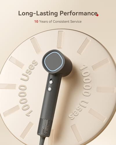 Hair Dryer, 160000 RPM High-Speed Brushless Motor with 500 Million Negative Ions, Professional Ionic Blow Dryer with Magnetic Diffuser & Nozzle,Lightweight for Home Travel Salon(Gray) 8