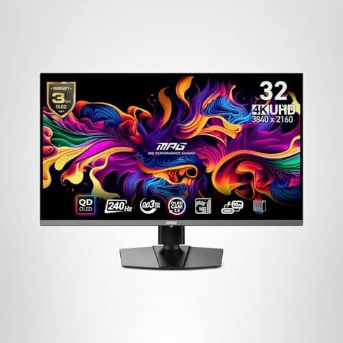 msi MPG 321URX QD-OLED, 32" 4K UHD Quantum Dot OLED Gaming Monitor, 3840 x 2160, 0.03ms, 240Hz, True Black HDR 400, 90W USB Type C, HDMI, DP Port 8
