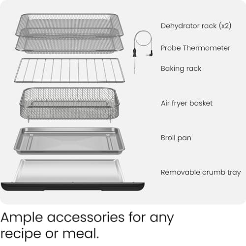 Chefman Dual Function Digital Air Fryer Oven with Temperature Probe, Black 8