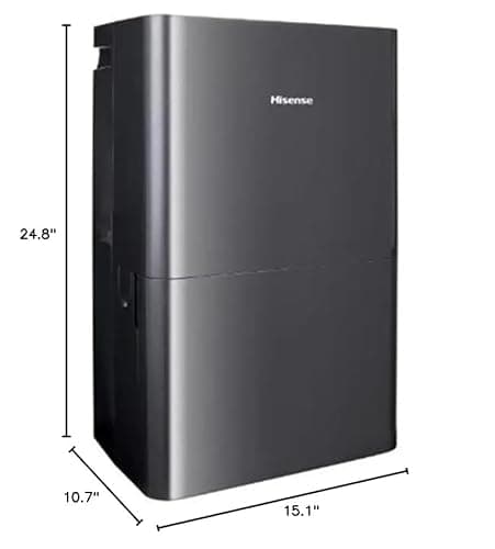 Hisense 50-Pint 3-Speed Built-in Pump Dehumidifier, 3 Modes (Auto, Continuous, Manual), LED display, Noise level 48 dB, up to 4500 sq ft, 115v – DH7021KP1G (Renewed) 7