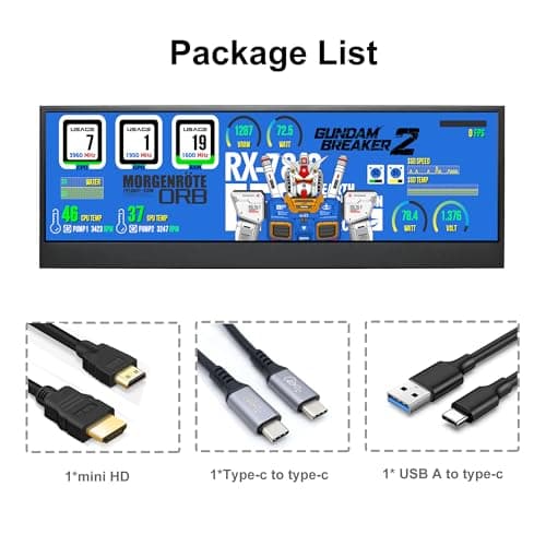 wisecoco 14'' 4K UHD IPS 3840x1100 Stretched Bar Touch Screen Display Monitor for Laptop Computer PC Speed Temperature Windows Aida64 CPU GPU HDMI Secondary Monitor for Music Media Timeline Editing 7