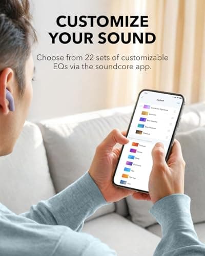 Soundcore K20i by Anker, Semi-in-Ear Earbuds, Bluetooth Wireless, 36H Playtime, Fast Charge, Clear Sound, Comfortable Fit, ENC 2-Mic Clear Calls, Custom EQ, IPX5, Bluetooth 5.3, App Control 6