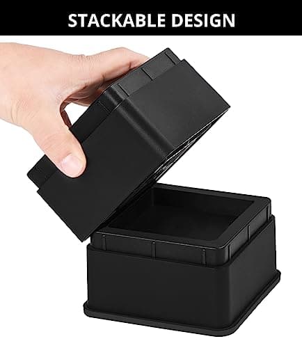 Utopia Bedding Bed Risers 2 Inch - Pack of 8 - Adjustable Furniture Risers 2 & 4 inch - Anti Slip Foam & Rubber Pad - Stackable Bed Lifts Risers Heavy Duty for Sofa, Bed, Table, Couch & Chair (Black) 7