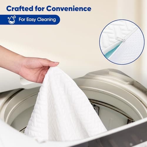 Miereirl 3 Inch Memory Foam Mattress Topper Cooling Gel Topper Infused High Density Queen Topper for Pressure Relief with Removable Breathable Soft Cover CertiPUR-US Certified, Ventilated Design 7