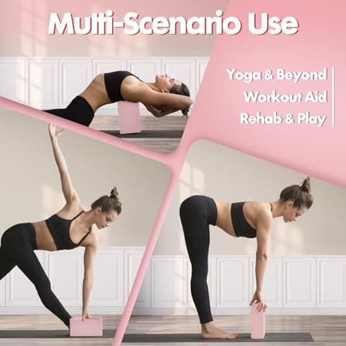 High-Density EVA Yoga Block – Hard & Thick (250g) Block for Yoga, Pilates, Dance Workout – Non-Slip Exercise Brick for Beginners, 9x6x4 Inches (Pink, 9inx6inx4in) 6