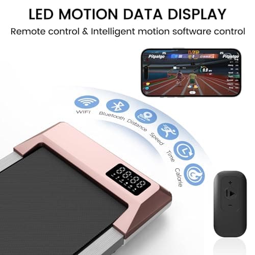 MJWW Walking Pad Treadmill, 2.2 HP Low Noise Under Desk Treadmill with APP, 3 in 1 Portable Treadmills for Home/Office/Small Spaces with Remote Control LED Display, 250 LBS Capacity 7