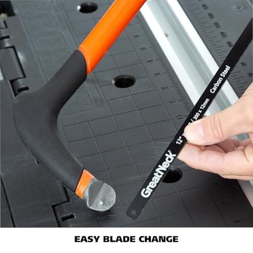 GreatNeck GF213 12-Inch Hacksaw Blades, 24 TPI, Flexible Steel with Hardened Teeth, Standard Replacement for Metal Cutting, Fits Most 12" Adjustable Hacksaws, Shatterproof Design, 2-Pack 6