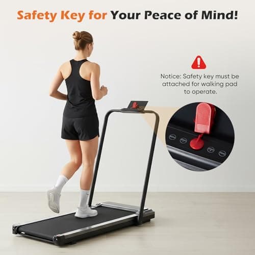 Sweetcrispy Walking Pad with Handle Bar, Folding Under Desk Treadmills with Handle, Portable Design for Home Office Workouts, Ideal for Apartments Work-from-Home Fitness, Remote Included, Silvery 9