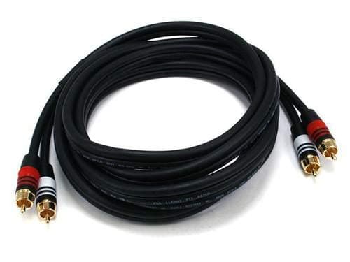 Monoprice Premium Two-Channel Audio Cable - 2 RCA Plug to 2 RCA Plug, Male to Male, 22AWG, 6 Feet, Black 8