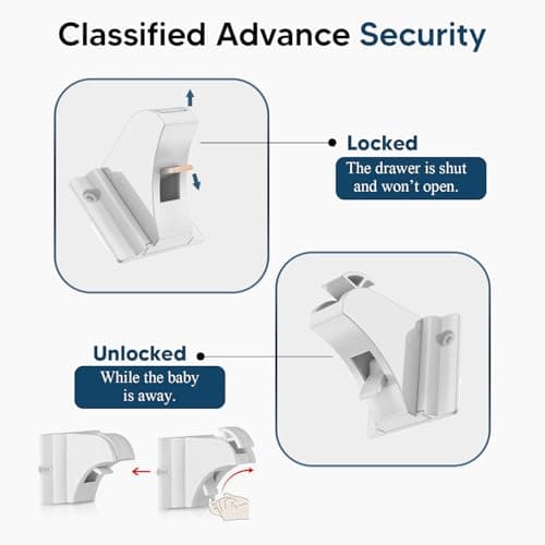 Blessimo® 12 Pack Magnetic Cabinet Locks Baby Proofing with 12 locks and 2 Keys - Child Locks For Kitchen, Cabinets and Drawers - 3M Adhesive Easy Installation 5