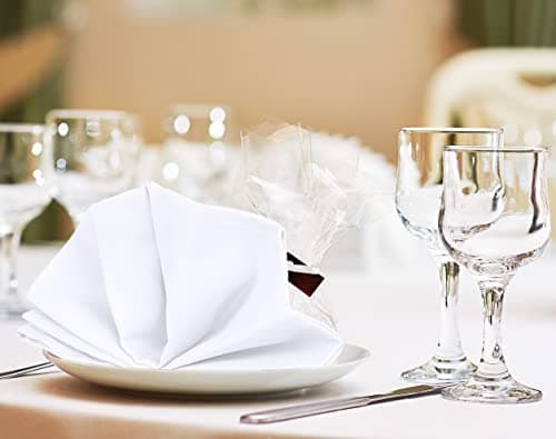 Utopia Kitchen White Cloth Napkins [12 Pack, 18x18 Inch] Absorbent Cotton Blend Washable and Reusable for Dinner, Restaurant, Lunch, Wedding and Hotel 7