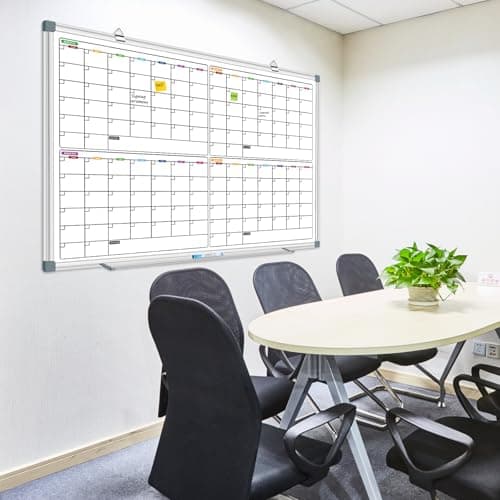 CALENBO Magnetic Calendar Whiteboard for Wall, 4 Month White Board Calendar Dry Erase Board 48" x 36", Wall Mounted Board Planner for Office, School, Home, Store 6