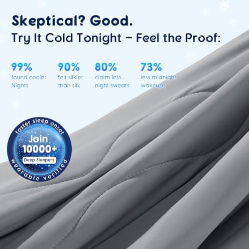 Gehtmnl Cooling Comforter, Cooling Blanket for Hot Sleepers and Night Sweats, Double-Sided Cool Breathable Soft Lightweight Blanket, All Season Bedding Comforter, (Mist Light Grey, Queen(90"x90")) 5
