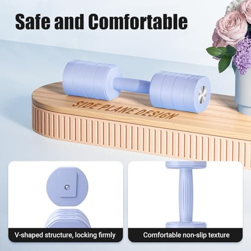 MERACH Dumbbell Set of 2, Adjustable Weight, Anti-slip Handle, Macaron Colors, Each 2.2/4.4/6.6/8.8 lbs, 4 in 1 Hand Weights for Women at Home, Blue 7