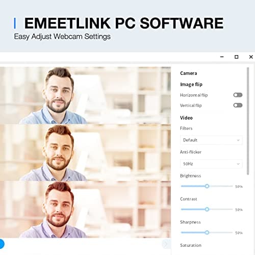 EMEET C960 2K Webcam with Microphone, 2K QHD, 2 Noise-Reduction Mics, TOF Autofocus Streaming Webcam with Privacy Cover, Plug&Play USB Webcam for Calls/Conference, Zoom/Skype/YouTube, Laptop/Desktop 7