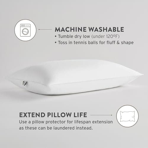 Sobel Westex Queen Size - Sahara Night Bed Pillow for Back & Stomach Sleepers | 233 Thread Count 100% Cotton Cover | Gel Fiber Fill | Luxury Hotel Quality | Machine Washable Pillow for Sleeping 20X30 5