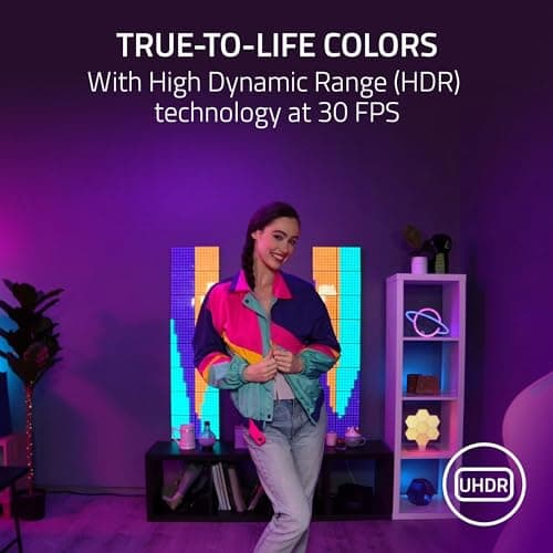 Razer Kiyo Pro Ultra 4K Webcam: Large Sensor - Auto Light Correction - Built-in Mic and Shutter - Pro Grade Content Creation, Streaming, Gaming, Video Calls - Works with OBS, Xsplit, PC, Zoom, Teams 6