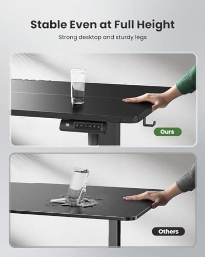 Marsail Electric Standing Desk, Adjustable Height Stand up Desk, 48 x 24 Inches Sit Stand Home Office Desk, Computer Desk, Black 8