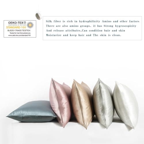 DISANGNI 100% Silk Pillow Cases 2 Packfor Hair and Skin,with Hidden Zipper 22 Momme Both Sides Pure Natural Mulberry Silk Real Silk Pillow Case (2 pc Standard Size 20"x26" Green) 8