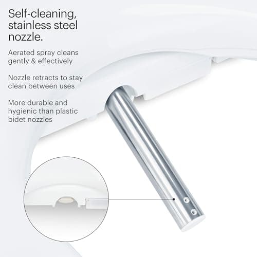 Brondell SE400-EW Swash SE400 Electric Bidet Toilet Seat With Heated Seat, Oscillating Stainless Steel Nozzle, Warm Air Dryer, Night Light, Gentle Close Lid, White Side Arm Control, Elongated 6