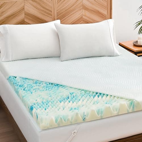Memory Foam Mattress Topper Twin XL - 7-Zone Bed Topper with Air Mattress Cover - 3 inch Cooling Gel Bed Mattress Pad for Back Pain