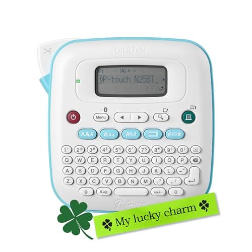 Brother P-Touch PT-N25BT Personal Connected Label Maker, Bluetooth, Design&Print2 app, Portable, Handheld and Prints with P-Touch Btag½â€ (12mm) Wide Color Label Tapes