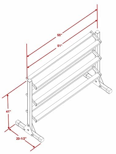 DF516- Three Tier 55" Dumbbell Rack by Deltech Fitness 7