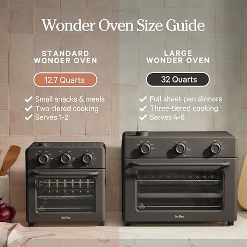 Our Place Wonder Oven | 6-in-1 Stainless Steel Air Fryer Toaster Oven Combo with Basket, Rack, Pan & Tray | Compact 13 QT Countertop Capacity - Toast, Roast, Bake, Reheat, Broil & Steam | Blue Salt 8