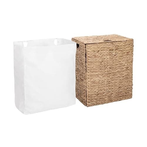 Seville Classics Premium Natural Handwoven Portable Laundry Bin Basket with Carrying Handles, Natural Water Hyacinth, Rectangular, Volume: 2.5 bushels or 3.1 cu. ft, 18.5" W x 12.2" D x 24" H 8