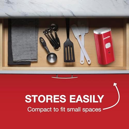 Proctor Silex Automatic Electric Can Opener, Hands Free Cordless Operation & USB Rechargeable, Self-Aligning, Cut Smooth Touch Lid Edges, Compact and Easy to Store, Red 5