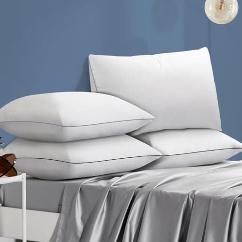 Nctoberows Bed Pillows for Sleeping Queen Size Set of 4, Luxury Hotel Quality Cooling Pillows, Super Soft Down Alternative Fill for Side Back and Stomach Sleepers 6