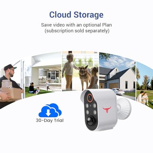 1080P Wireless Security Camera with Spotlights, AI Human Detection, Color Night Vision, 2-way Talk, FHD Live view, Cloud Storage, 2.4G WiFi, Battery powered, Indoor/Outdoor surveillance (4 Spotlights) 8
