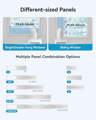 Feelfunn 8000 BTU Portable Air Conditioner, 3-in-1 Cools 350 Sq.Ft, Quiet AC with Fan & Dehumidifier, LED Display, Remote, 24H Timer, Window Kit, for Bedroom/Office/Dorms 6