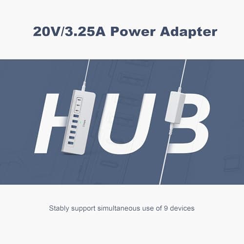Powered USB Hub 10Gbps, intpw 9-Port USB 3.2 Hub, USB C Hub with USB A/USB C 3.2, 4 USB 3.0, 2 PD 45W Charging Ports, 65W Power Adapter and 3.3FT Cable, Aluminum USB Hub for Laptop, iPhone 17/16/15，PC 7