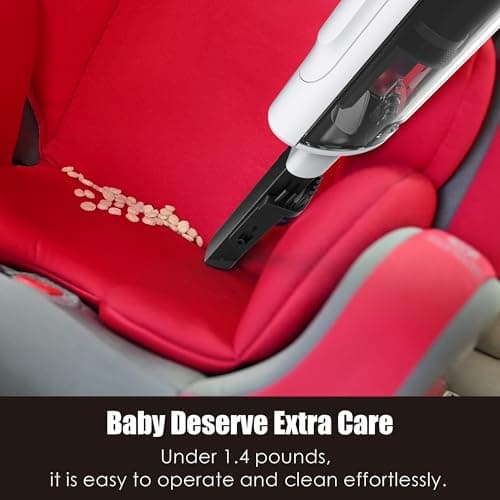 PROMOMO Handheld Vacuum Cordless, Lightweight 1.4lb with Powerful Suction, Charging Dock, Single Touch Empty and Detachable Dust Cup (Creamy White) 8