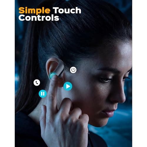 TREBLAB X3 Pro - Sports Wireless Ear Buds Bluetooth - Comfortable Workout Headphones with Secure Ear Hooks, 9H Long Battery Life, IPX5 Sweatproof Earphones, Noise Isolation Over Ear Earbuds 6