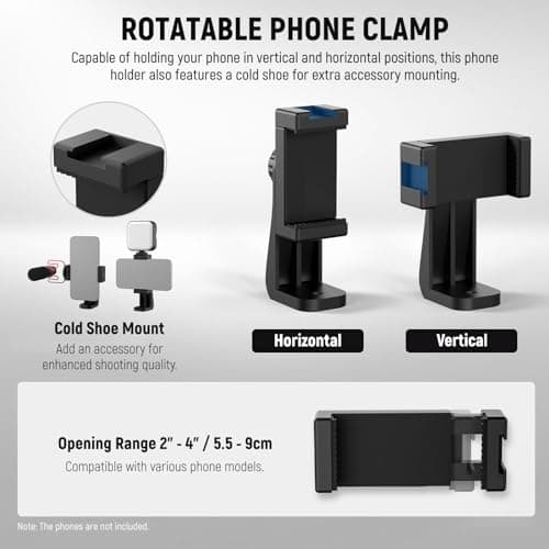 NEEWER Camera Slider Dolly with Ball Head & Phone Clamp,4 Wheeled Tabletop Dolly Manual Skater with 360° Panorama Compatible with DSLR Camera Video Camcorder GoPro iPhone and Android Smartphone, SD001 5