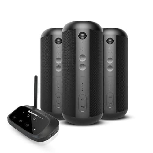 Avantree Harmony - Multi-Room Wireless Speaker System for TV & Outdoors - Ideal for Wired Audio Sources - Each Speaker Can Be Used Independently