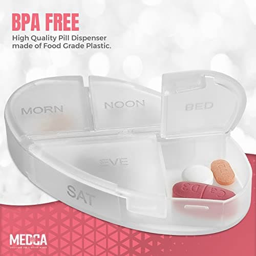 Stackable Daily Pill Organizer - Premium Weekly Medication Reminder with 7 Individual Stacking Cases - Weekly AM/PM Pill Box with 4 Times a Day, a Everyday Medicine Organizer for Vitamins, Silver 8