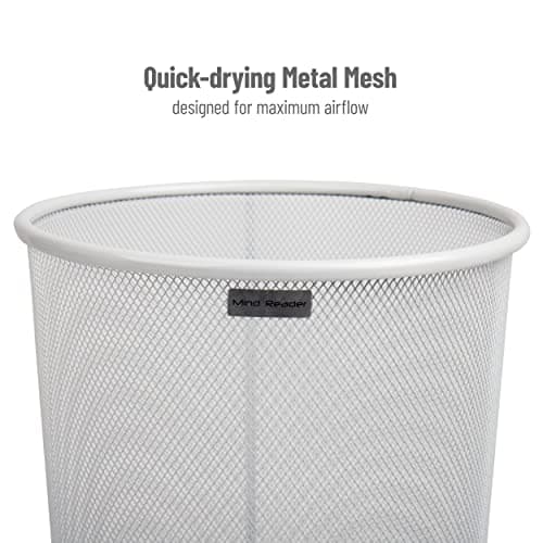 Mind Reader Umbrella Stand, Multi-Purpose Mesh Storage Stand, Organizer for Office and Entryway, Metal Mesh, White 5