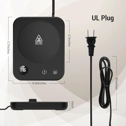 Mug Warmer, Coffee Mug Warmer with 3-Temp Settings, Auto Shut-Off Coffee Warmer, Anti-Scalding Waterproof Mug Warmer for Desk, Coffee Cup Warmer Display Status, Coffee Warmer for Desk for Coffee Milk 6