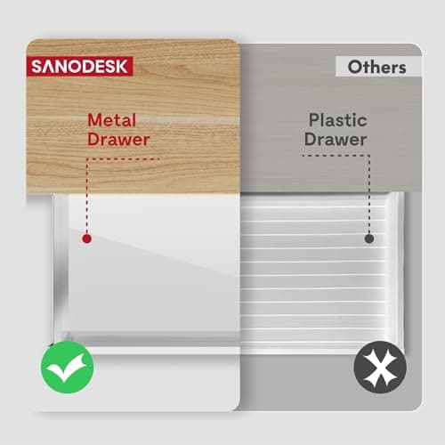 SANODESK Standing Desk with Drawer, Electric Height Adjustable Home Office Desk with Storage & USB Ports, 48 inch Black Walnut Wood Tabletop/Black Frame 8